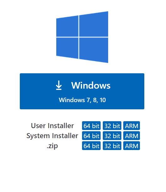 Visual Studio Code installer icons